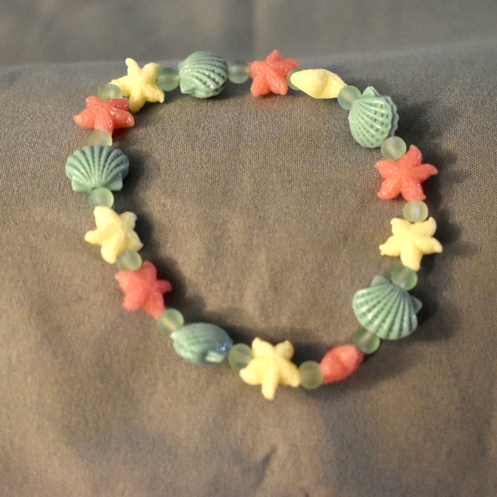 Handmade “stretchy” seashell bracelet.